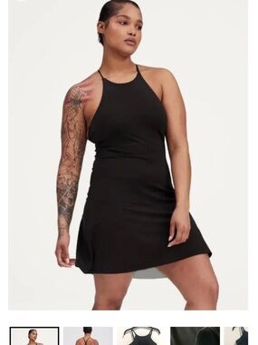 girlfriend collective Black Halter Workout Dress